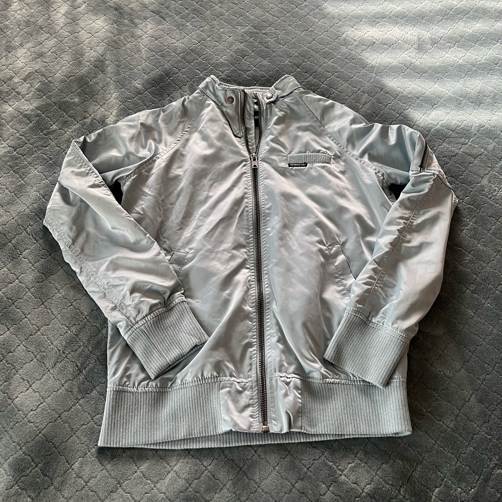 Members Only silky‎ blue Bomber Jacket xs